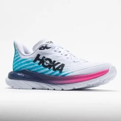 HOKA Mach 5 Women's White/Scuba Blue -Hoka Shoes Outlet Store 048542 5