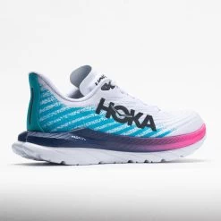 HOKA Mach 5 Women's White/Scuba Blue -Hoka Shoes Outlet Store 048542 6