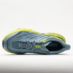 HOKA Speedgoat 5 Men's Stone Blue/Dark Citron -Hoka Shoes Outlet Store 049271 2