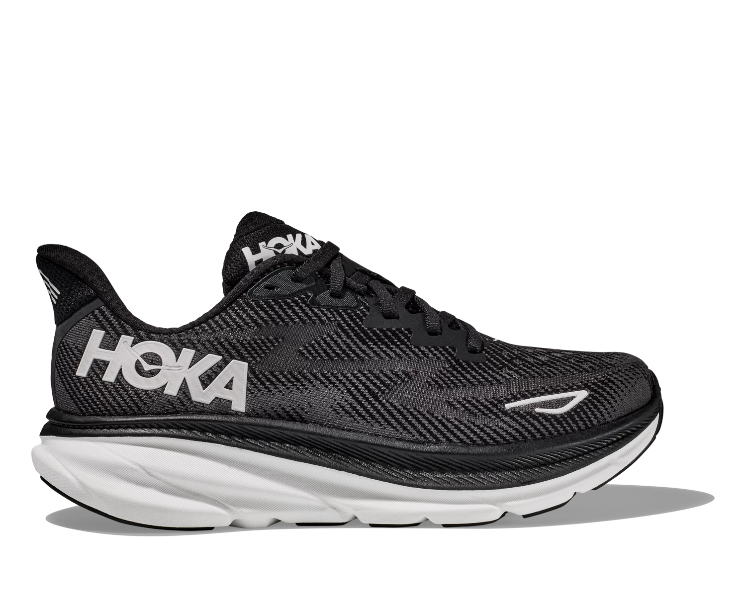 Hoka Men's Clifton 9 WIDE (BWHT - Black/White) 1 Hoka Men's Clifton 9 WIDE (BWHT - Black/White)