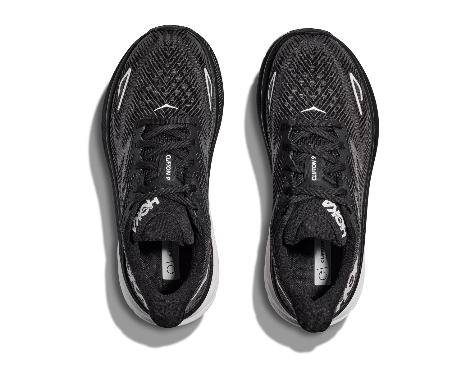 Hoka Men's Clifton 9 WIDE (BWHT - Black/White) 5 Hoka Men's Clifton 9 WIDE (BWHT - Black/White) - Image 5