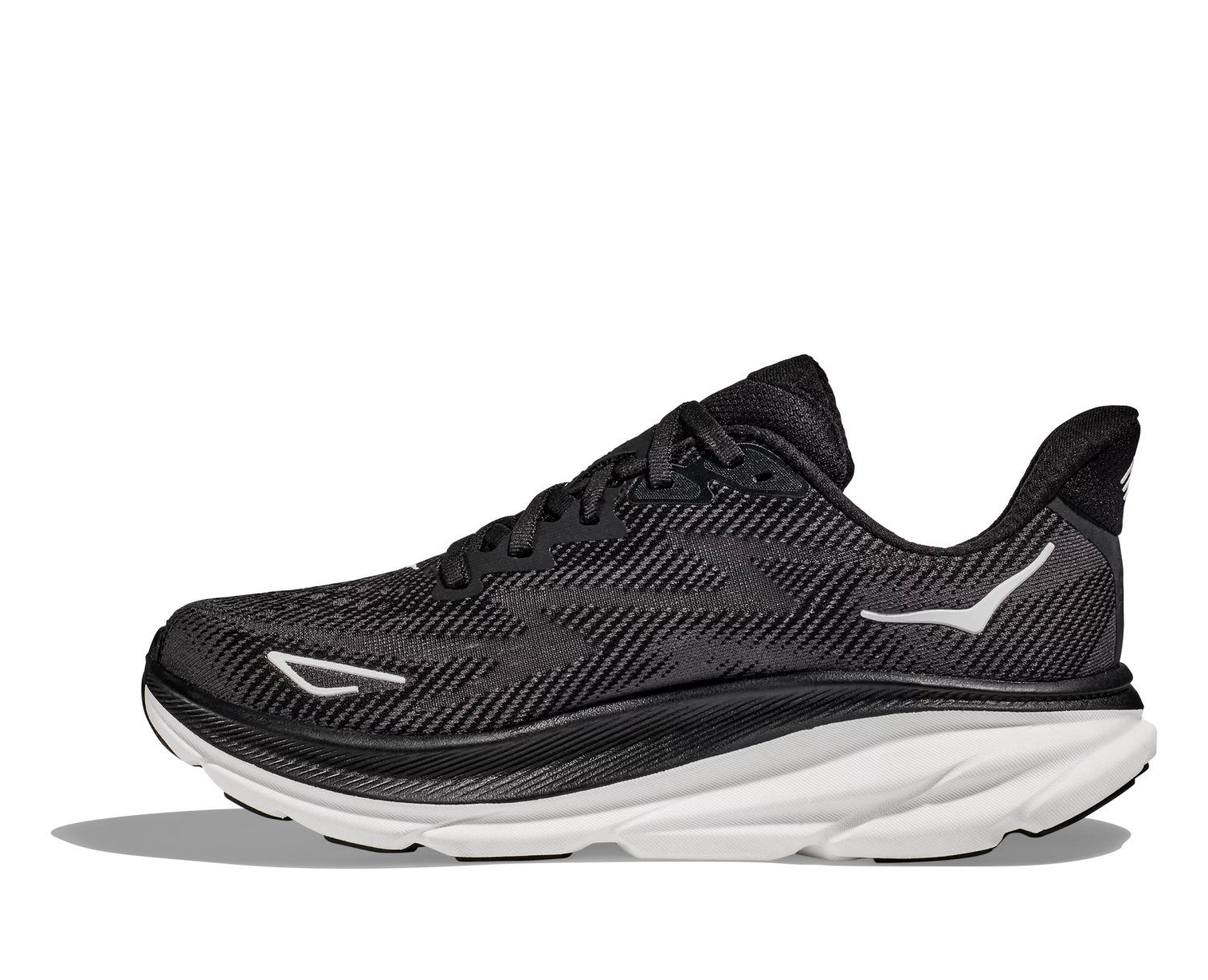 Hoka Men's Clifton 9 WIDE (BWHT - Black/White) 2 Hoka Men's Clifton 9 WIDE (BWHT - Black/White) - Image 2