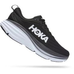 Hoka Bondi 8 Wide Running Shoes Men - Black / White -Hoka Shoes Outlet Store hoka bondi 8 running shoes black white 3 1239645