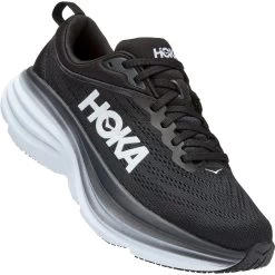 Hoka Bondi 8 Wide Running Shoes Women - Black / White