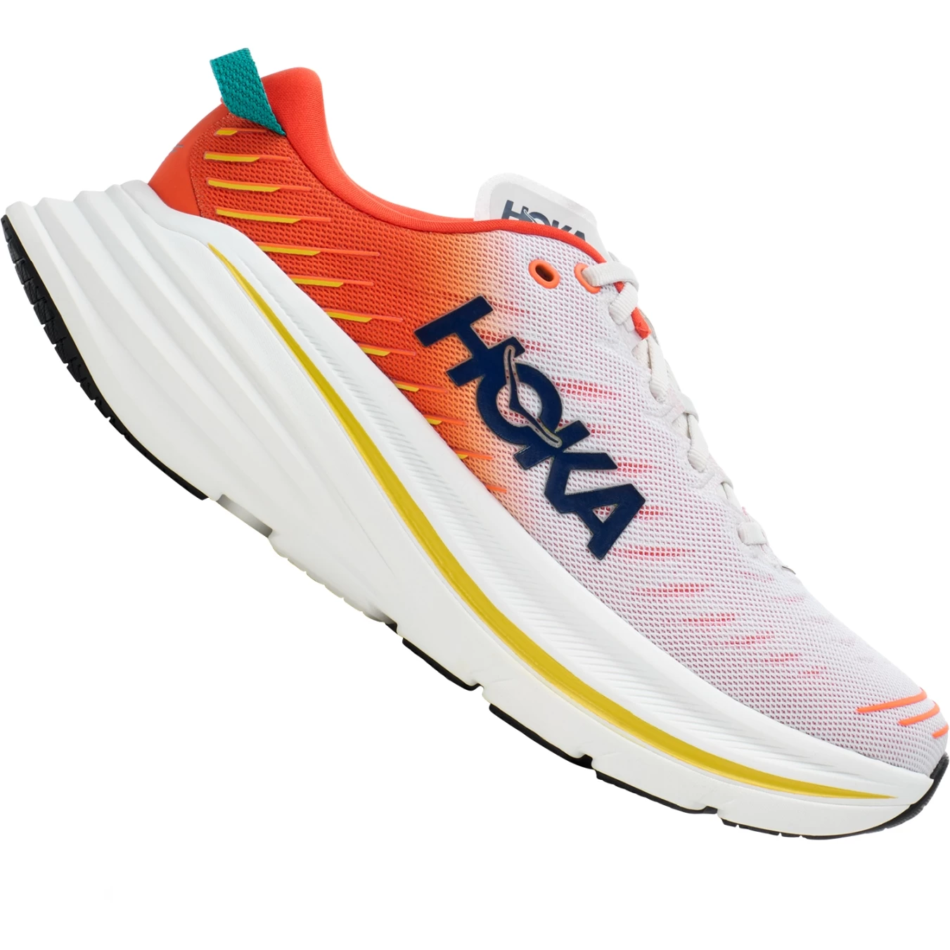 Hoka Bondi X Running Shoes - Blanc De Blanc / Flame 2 Hoka Bondi X Running Shoes - Blanc De Blanc / Flame - Image 2