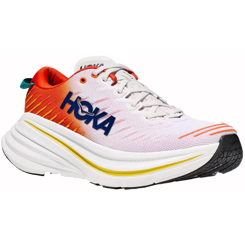 Hoka Bondi X Running Shoes - Blanc De Blanc / Flame 1 Hoka Bondi X Running Shoes - Blanc De Blanc / Flame