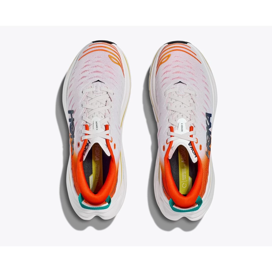 Hoka Bondi X Running Shoes - Blanc De Blanc / Flame 7 Hoka Bondi X Running Shoes - Blanc De Blanc / Flame - Image 7