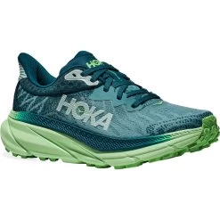 Hoka Challenger 7 Running Shoes Women - Ocean Mist / Lime Glow