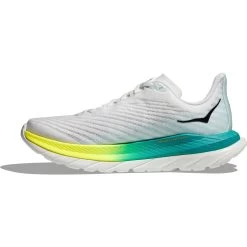 Hoka Mach 5 Wide Running Shoes - White / Blue Glass -Hoka Shoes Outlet Store hoka mach 5 running shoes white blue glass 3 1503125