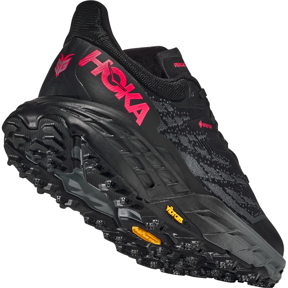 Hoka Speedgoat 5 GTX Women's Running Shoes - Black / Black 4 Hoka Speedgoat 5 GTX Women's Running Shoes - Black / Black - Image 4